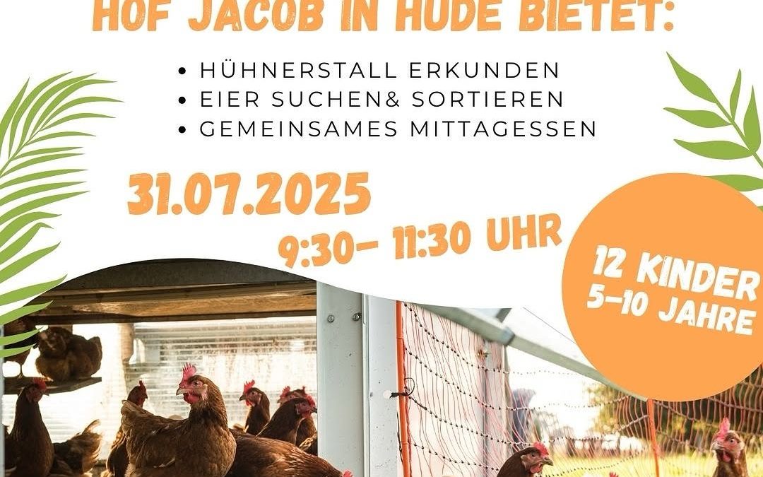 🐣 Ferienabenteuer auf dem Hof Jakob! 🥚🌾 Für kleine Entdecker: Kommt mit in den Hühnerstall, helft beim Eiersuchen und…