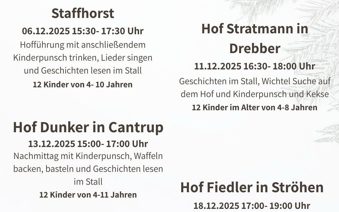 ✨ Lebendiger Adventskalender auf dem Hof ✨ Die Weihnachtsgeschichte hat ihren Ursprung im Stall und deshalb wollen auch …